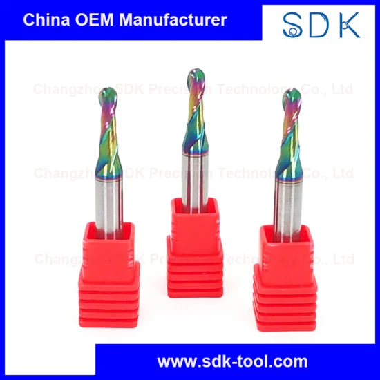 Long Lifetime 2 Flute Dlc Coated Carbide Ball Nose End Mills for Aluminium